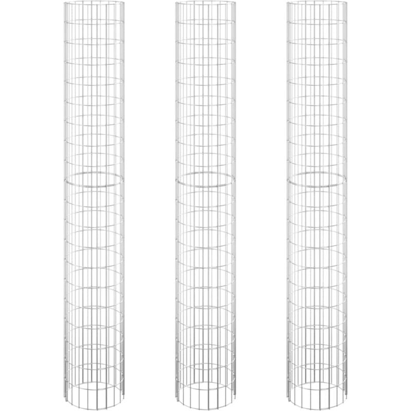 Vidaxl - Lit surélevé à gabion circulaire 3pcs Acier galvanisé Ø30x200cm