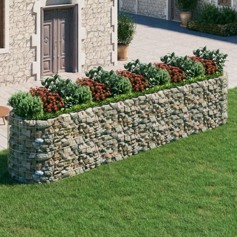 Lit surélevé à gabion Fer galvanisé 500x100x100 cm vidaXL