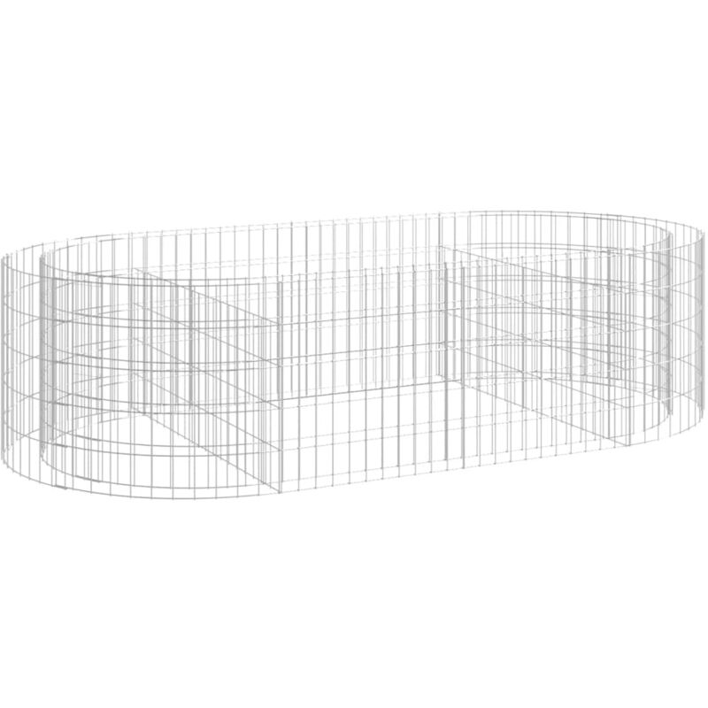 Vidaxl – Lit surélevé à gabion fer galvanisé 200x100x50 cm – Résistant à la rouille – Pour bordures solides de jardin – Assemblage requis