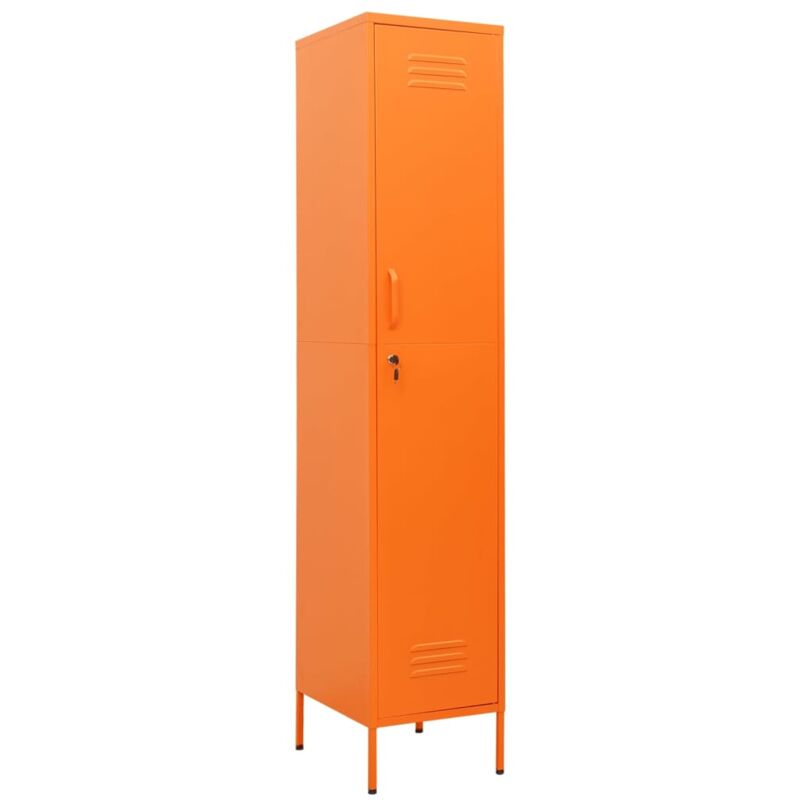 Locker Cabinet Orange 35x46x180 Cm Steel Vidaxl