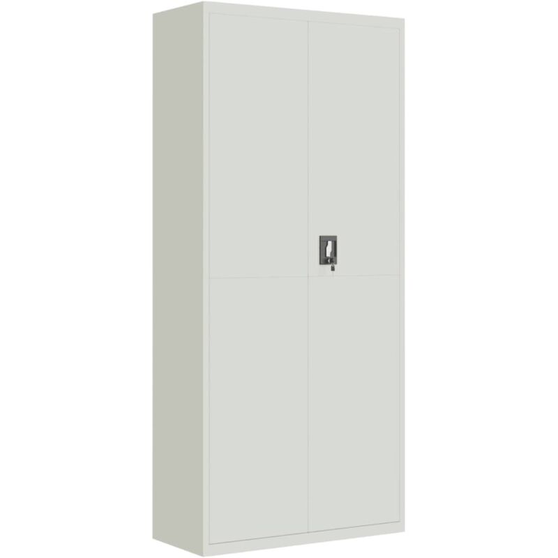 File Cabinet Light Grey 90x40x200 Cm Steel Vidaxl
