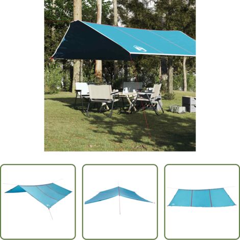 vidaXL Lona impermeable azul -  Lona de camping impermeable azul 420x440 cm