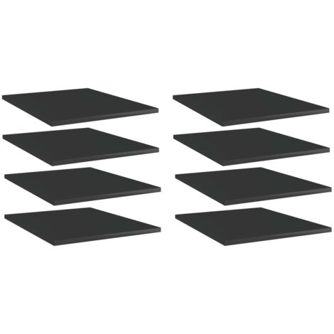 Vidaxl – Lot de 8 panneaux de bibliothèque noir brillant – Bois d'ingénierie – Dimensions 40 x 50 x 1,5 cm – Rangement optimisé pour espaces réduits