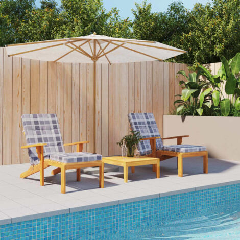vidaXL Loungesessel Kissen 2er Set grau kariert