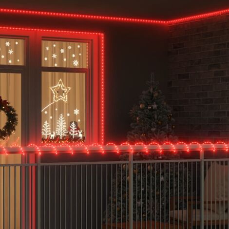 vidaXL Luce a corda con 2400 LED Rosso 100 m PVC