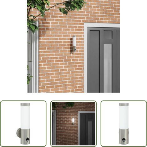 vidaXL Luce da parete -  Lampada da Parete Esterna Argento 12 x 8,5 x 29 cm