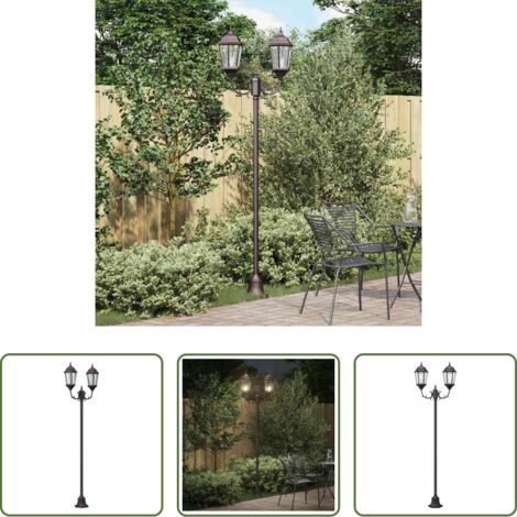 vidaXL Luce da terrazza -  Luce da Giardino Bronzo 68 x 20 x 235 cm Alluminio e vetro