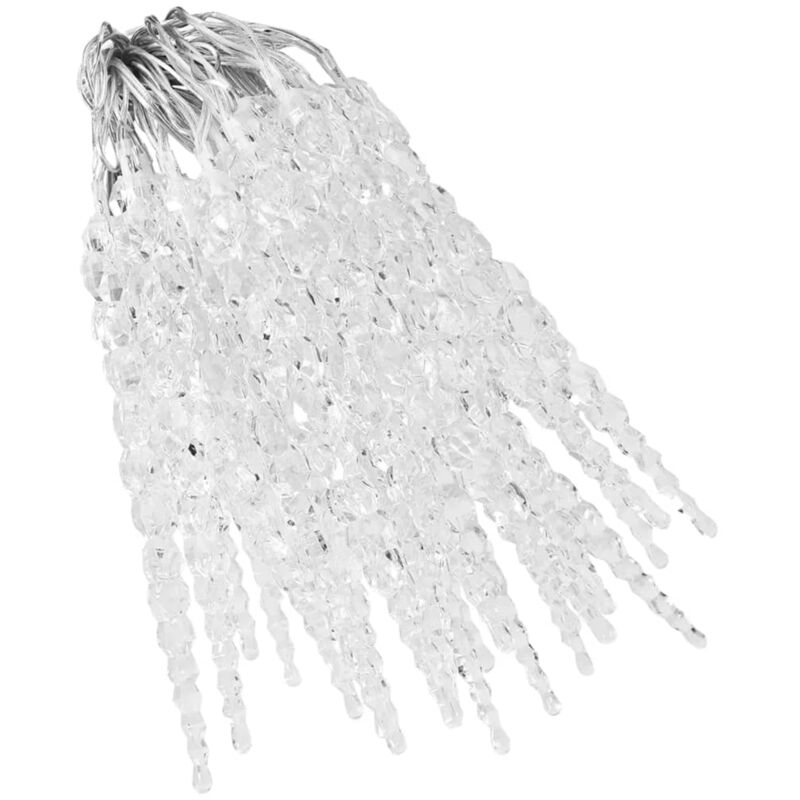 

Luces carámbano Navidad 40 uds blanco frio control acrílico - Blanco - Vidaxl