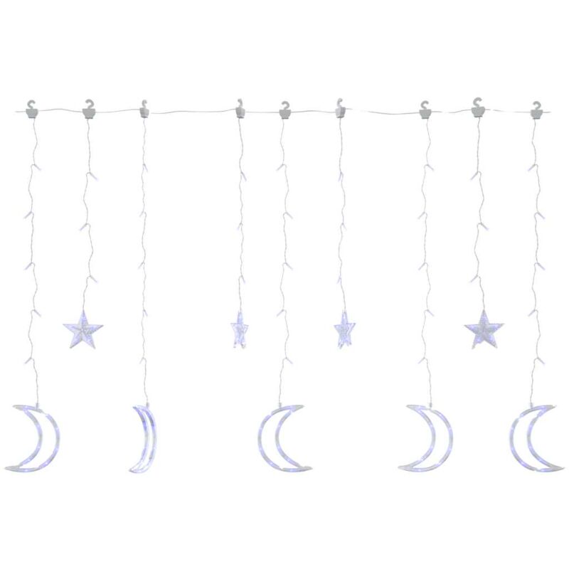 

Luces de hadas estrellas y lunas 138 LED azul - Azul - Vidaxl