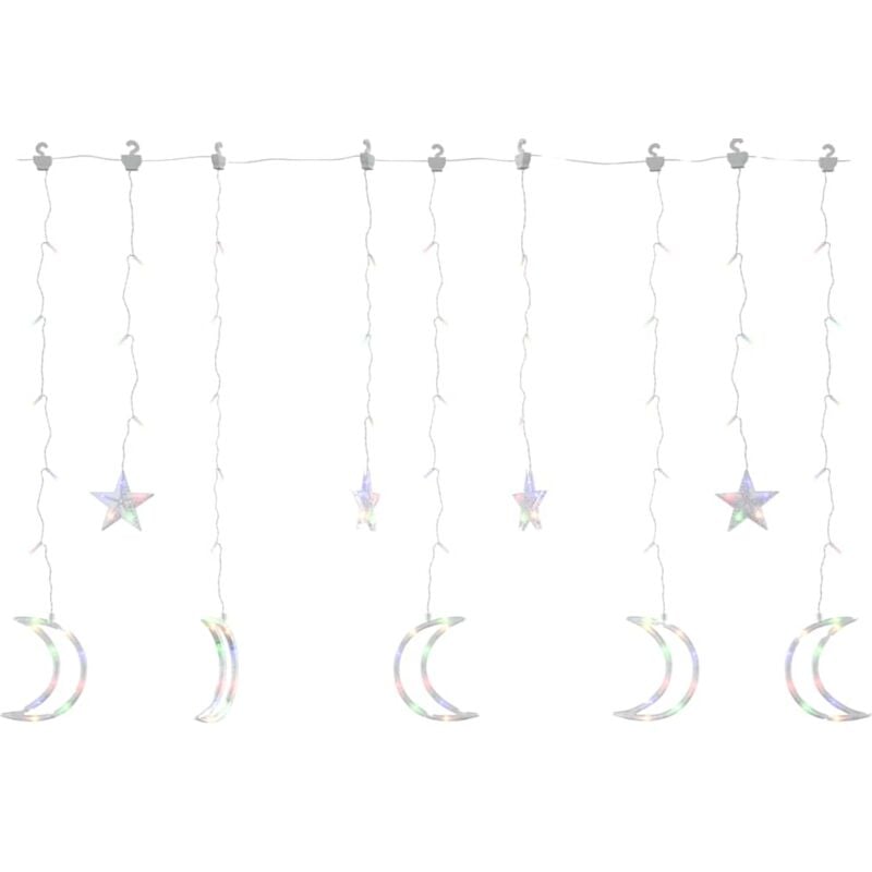 

Luces de hadas estrellas y lunas 138 LED colorido - Negro - Vidaxl