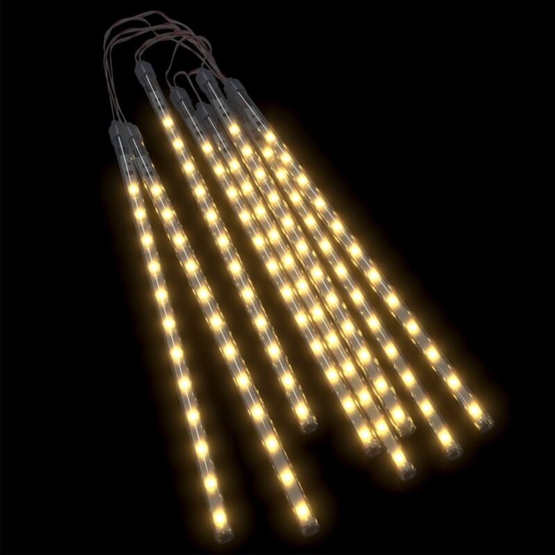 

Luces de meteorito 8 uds 192 LED 30 cm blanco cálido - Blanco - Vidaxl