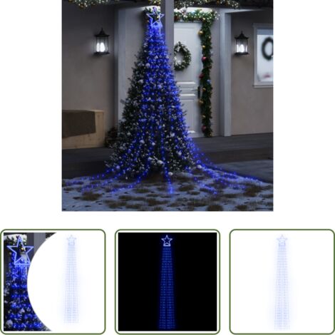 vidaXL Luces de Navidad -  Luces para árbol de Navidad 320 LED azul 375 cm