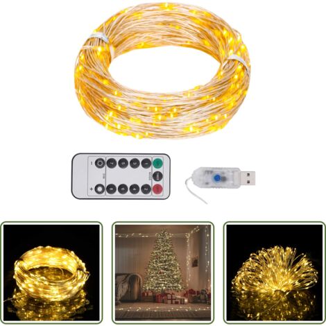vidaXL Luces decorativas -  Tira de luces con 150 LED blanco cálido PVC 15 m