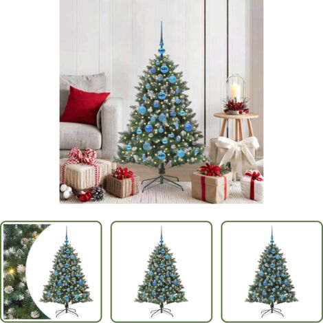vidaXL Luces LED -  Árbol de Navidad artificial Verde 120 cm PVC, Plástico y Acero