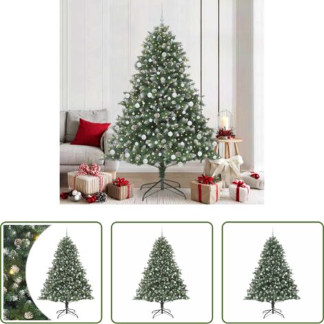 vidaXL Luces LED -  Árbol de Navidad artificial Verde 210 cm PVC, Plástico y Acero