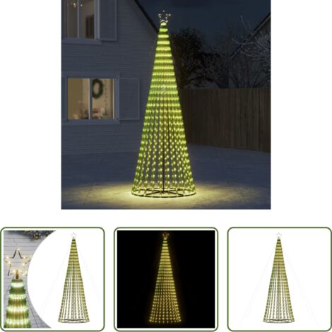 vidaXL Luces LED -  Árbol de Navidad LED 688 LEDs blanco cálido 300 cm