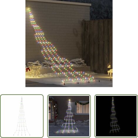 vidaXL Luces LED -  Árbol de Navidad LED con estacas de tierra Multicolor 511 cm