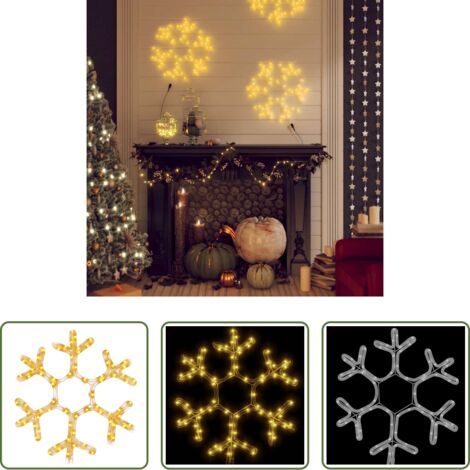 vidaXL Luces LED -  Figura de Navidad copo de nieve 72 LEDs blanco cálido 38x37 cm