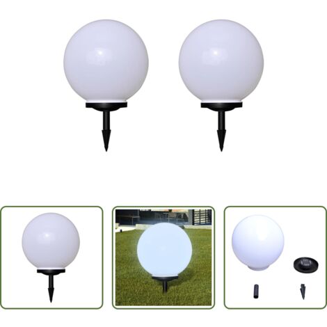 vidaXL Luces LED -  Lámparas de jardín para camino 2 uds con pica de tierra 40 cm