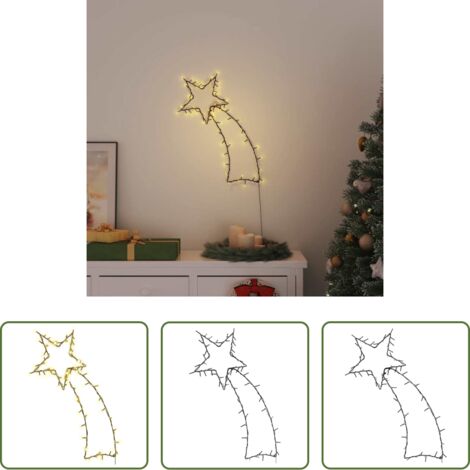vidaXL Luces LED -  Luces de Navidad Estrella Fugaz Silueta 80 LEDs blanco cálido