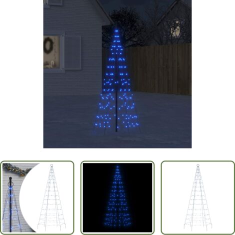 vidaXL Luces LED para bandera -  Árbol de Navidad 200 LED azul 180 cm