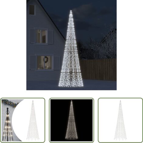 vidaXL Luces LED para exteriores -  Árbol de Navidad 1534 LED blanco frío 500 cm