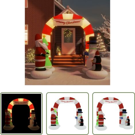 vidaXL Luces LED -  Puerta de arco inflable de Navidad con LED 260 cm