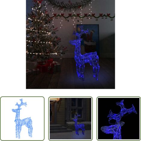 vidaXL Luces LED -  Reno de Navidad 90 LEDs acrílico 60x16x100 cm