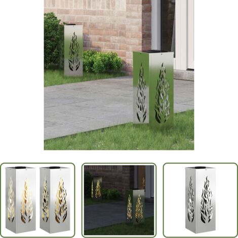 vidaXL Luces para jardín -  Luz de camino LED solar 2 pcs Plateado Acero galvanizado