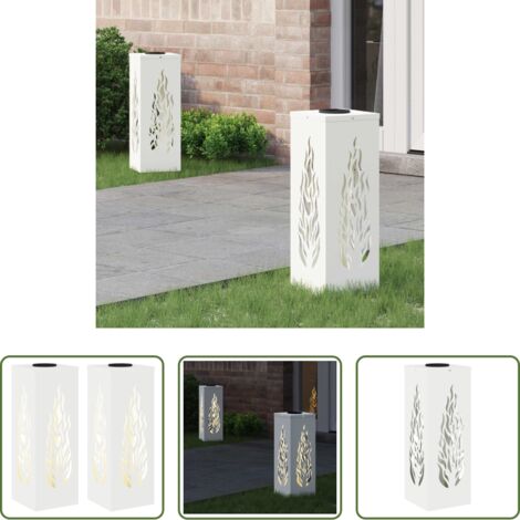 vidaXL Luci da sentiero -  Faro LED solare per sentieri 2 pcs Bianco