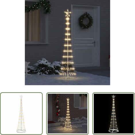 vidaXL Luci Decorative -  Albero di Natale LED Bianco caldo 51 x 51 x 190 cm Metallo