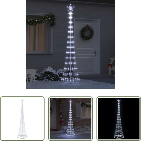 vidaXL Luci decorative -  Albero di Natale LED Bianco freddo 70 x 70 x 250 cm Metallo