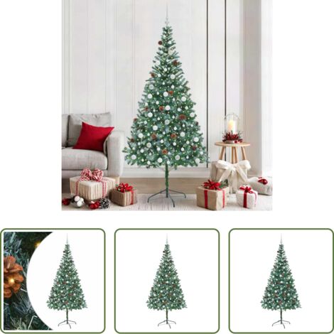 vidaXL Luci LED -  Albero di Natale artificiale Verde 210 cm PVC e Acciaio
