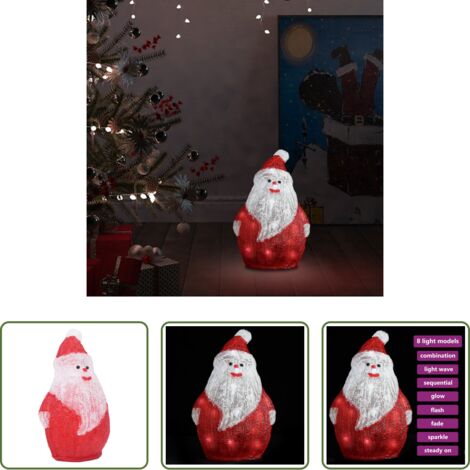 vidaXL Luci LED -  Babbo Natale LED in Acrilico per Interno ed Esterno 28 cm