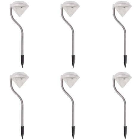 vidaXL Luci LED da Giardino ad Energia Solare 6 pezzi 9x7,8x29,5 cm