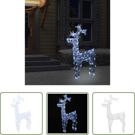vidaXL Luci LED -  Decorazione Natalizia Renna 90 LED 60x16x100 cm in Acrilico