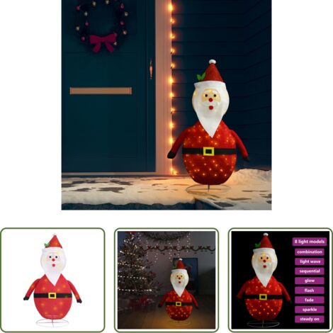 vidaXL Luci LED -  Figura Decorativa Babbo Natale con LED Tessuto Lusso 120 cm