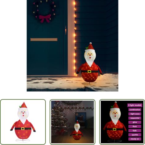 vidaXL Luci LED -  Figura Decorativa Babbo Natale con LED Tessuto Lusso 60 cm