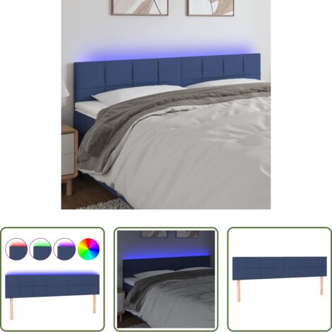 vidaXL Luci LED per letto -  Testiera a LED Blu 160x5x78/88 cm in Tessuto