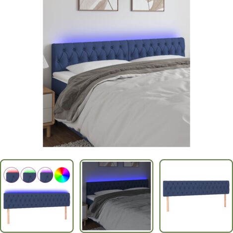 vidaXL Luci LED per letto -  Testiera a LED Blu 180x7x78/88 cm in Tessuto