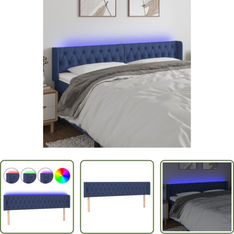 vidaXL Luci LED per letto -  Testiera a LED Blu 203x16x78/88 cm in Tessuto