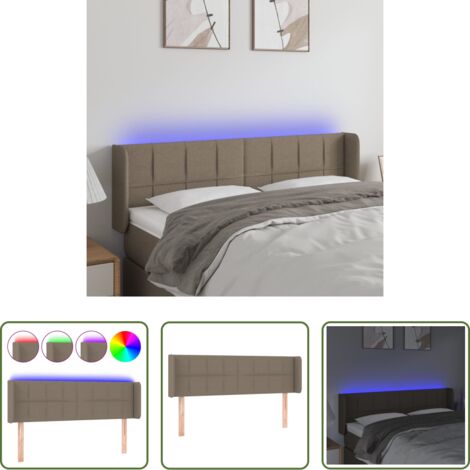 vidaXL Luci LED per letto -  Testiera a LED Tortora 147x16x78/88 cm in Tessuto