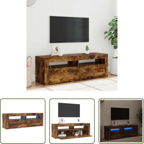 vidaXL Luci LED RGB -  Mobile Porta TV con Luci LED Rovere Fumo 120x35x40 cm