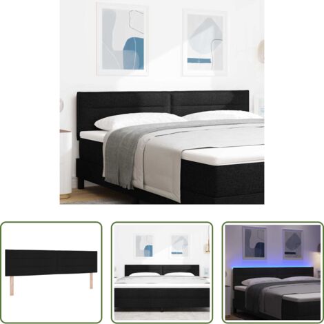vidaXL Luci LED RGB -  Testiera LED con strisce LED con testiera Nero 180 cm Tessuto