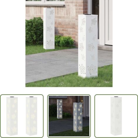 vidaXL Luci LED solari -  Faro LED solare per sentieri 2 pcs Bianco