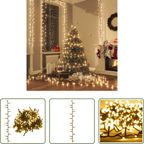 vidaXL Luci LED - Stringa LED Compatta con 2000 Luci LED Bianco Caldo 45 m PVC