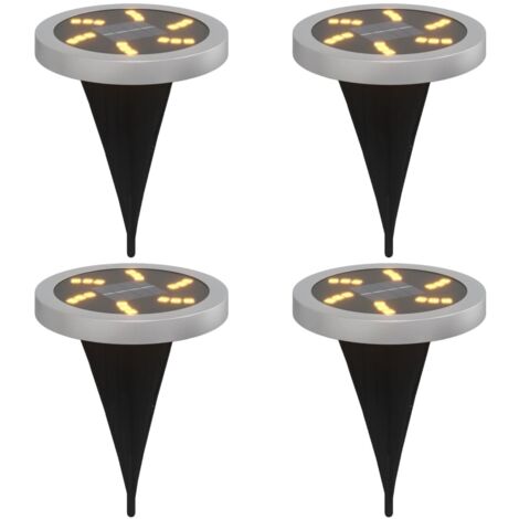 vidaXL Luci Solari da Terra con Picchetti da Esterno 4pz Bianco Caldo