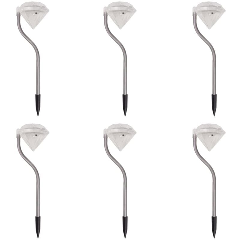 Lumière led solaire de jardin 6 pcs 9x7,8x29,5 cm