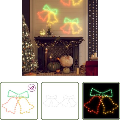 vidaXL Lumières LED -  Figurines de cloches de Noël avec 72 LED 2 pcs 50x56 cm