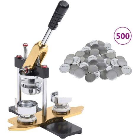 vidaXL Macchina per Badge con 500 Set a Spilla 44 mm Punzone Rotativo
